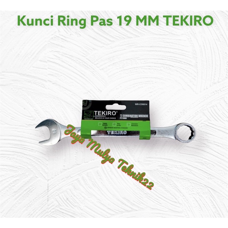 TEKIRO Kunci Ring pas 19 Mm / ring pas / alat bengkel