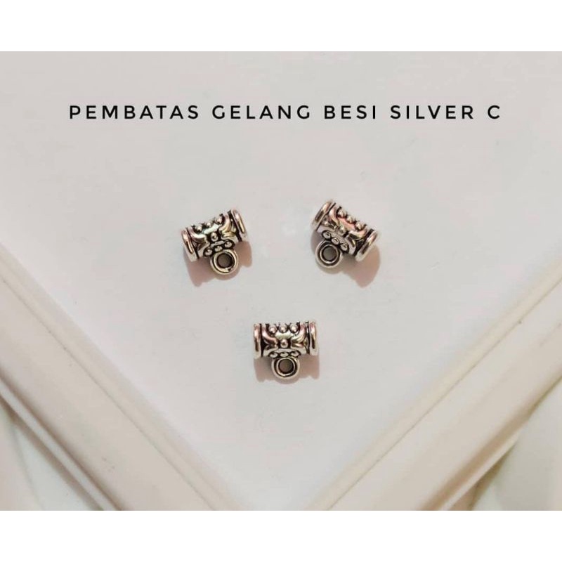 (12pcs) Pembatas gelang besi silver C