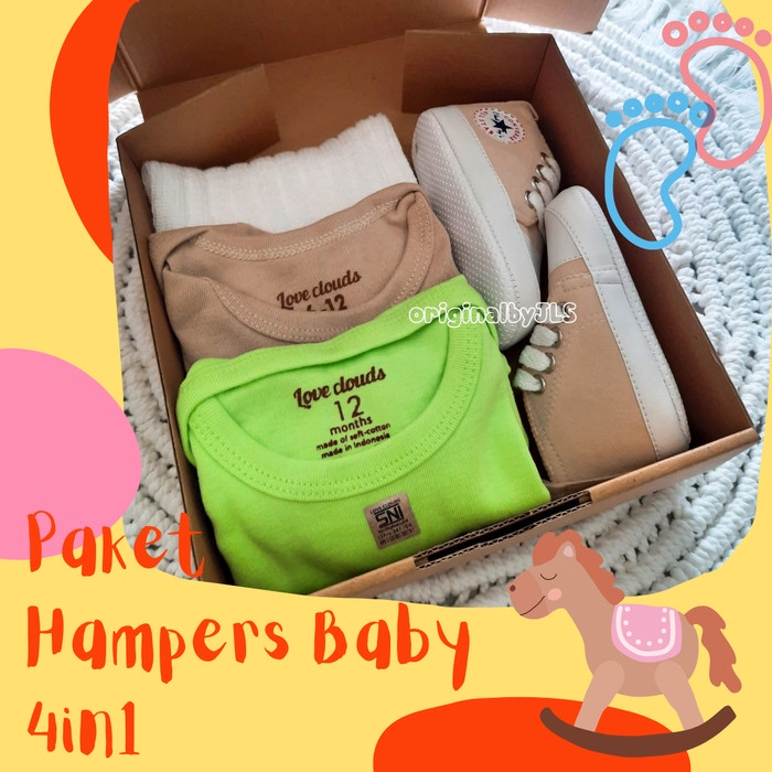 

[COD] Paket Waffle Kado Bayi Lahir Hampers Bayi | Newborn Baby Gift Set - CREAM-HIJAU