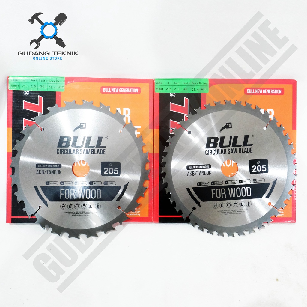 Mata Pisau Kayu Circular Saw TANDUK BULL 8&quot; 205mm 24T 40T / Mata Gergaji Circle 8 Inch 205x24T 40T - Circular Saw Blade