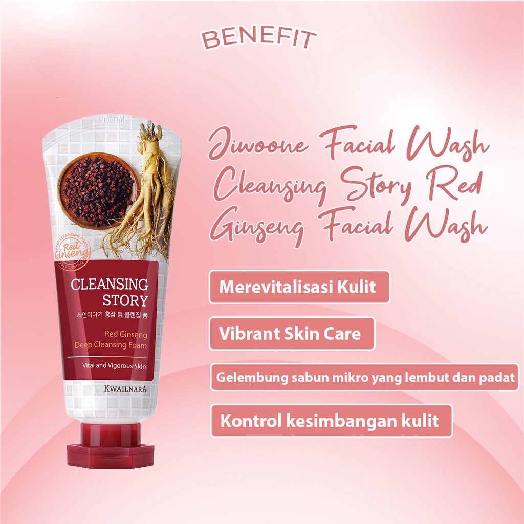 [ SKINHOUSEID ] JIWOONE FACIAL WASH - Cleansing Story Red Ginseng | Cleansing Story Aloe | Sabun Muka Impor Korea BPOM | Face Wash 120g