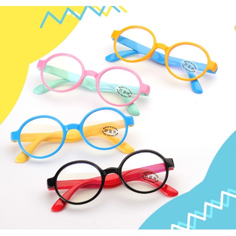 Ready Stock Kacamata Anak Model Bulat Lensa Antiradiasi Bluerey Komputer/HP