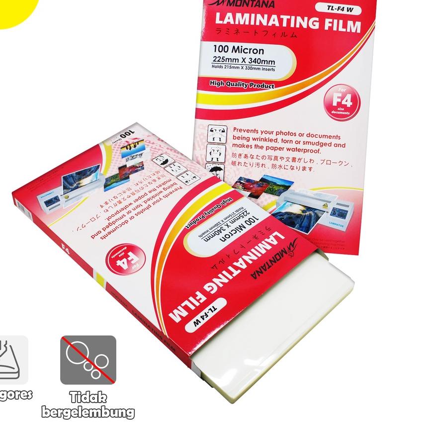 

Kekinian MONTANA Laminating Film / Plastik Laminating TL-F4W F4 ~