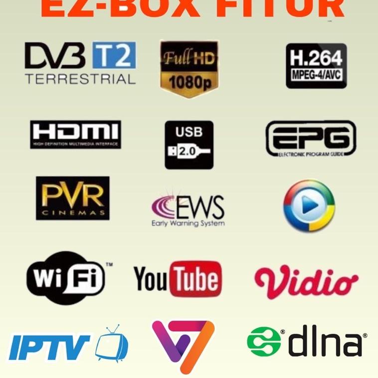 [KODE 1661] EZ-BOX SET TOP BOX DVB-T2 PENERIMA SIARAN TELEVISI DIGITAL YOUTUBE WIFI