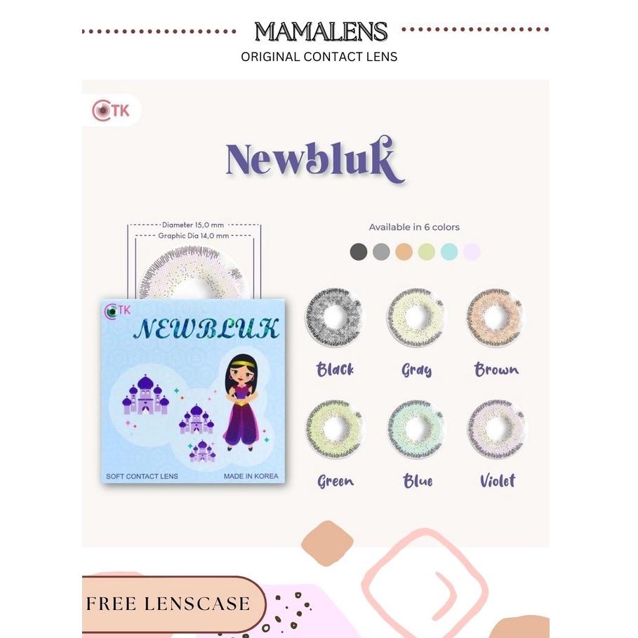 SOFTLENS NEWBLUK DIA 15MM NORMAL | FREE LENSCASE - MAMALENS