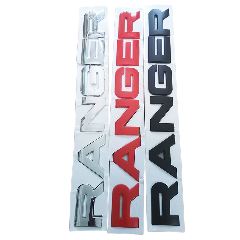 1pc Stiker Emblem Logo RANGER Bahan ABS Warna Hitam / Merah / Silver Untuk Bagasi Mobil FORD RANGER RAPTOR