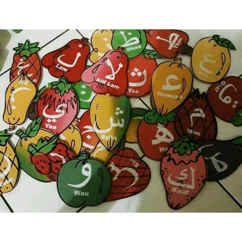 hiasan dinding sekolahan huruf hijaiyah