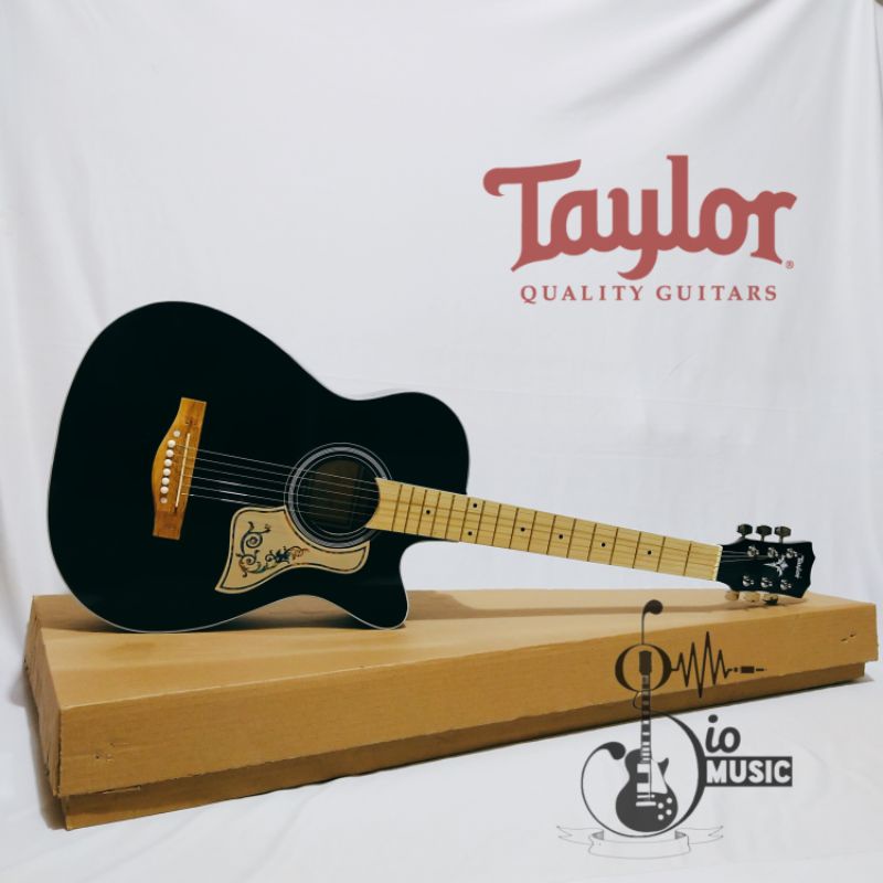 gitar akustik taylor elektrik tanam besi Bonus packing kayu