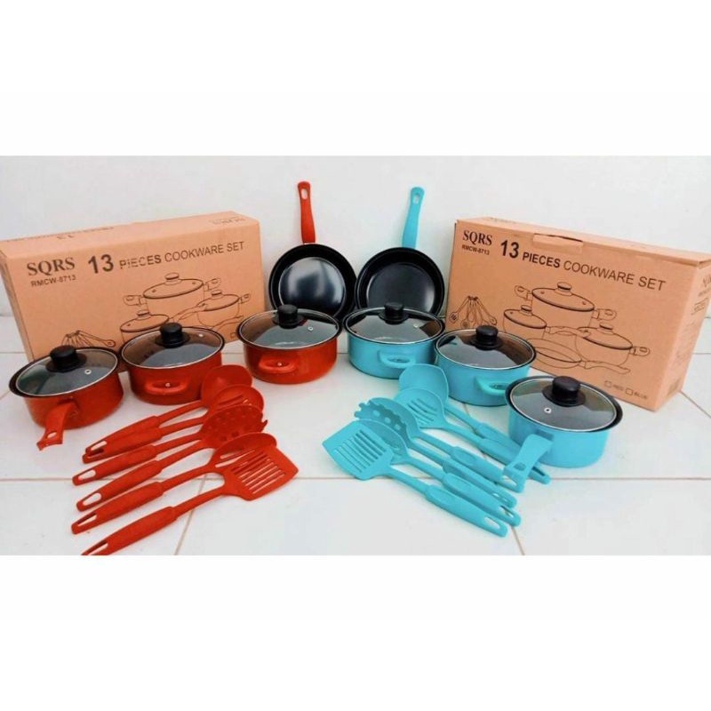 cookware set 13pcs,kode 8713 sqrs