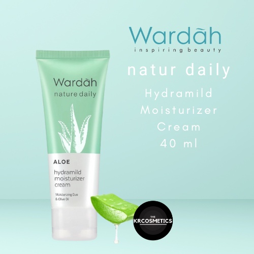 Wardah Nature Daily Aloe Hydramild Moisturizer Cream 40 ml - Pelembab dengan Olive Oil