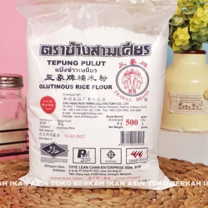 

TERLARIS BRANDS FESTIVAL Tepung Ketan Erawan 500 gr / Tepung Pulut Thailand Erawan !!!