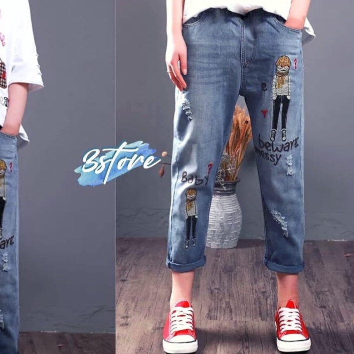 Celana Jeans Wanita Terbaru | Baggy Jeans Kekinian - BEIBY JEANS