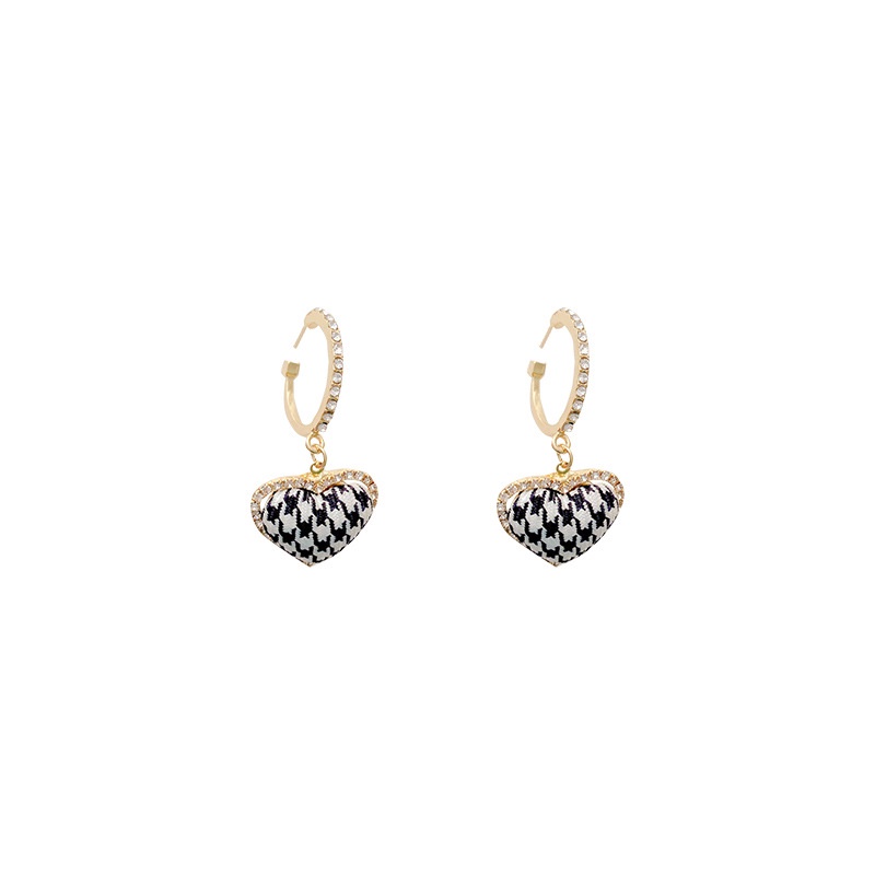 Anting Tusuk Sterling silver 925 Desain Houndstooth Mewah Untuk Wanita
