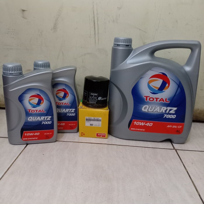 Paket Oli Mesin Bensin TOTAL SAE 10W-40 6 L + Filter Oli TOYOTA INNOVA