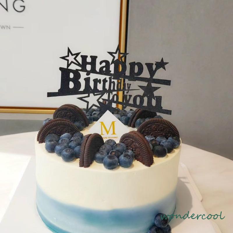 Topper Kue Desain Happy Birthday Warna Emas Bahan Akrilik Untuk Dekorasi Pesta-Won