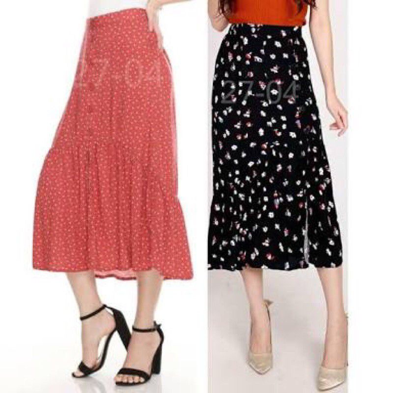 Anko rok midi skrit plain split DEFECT