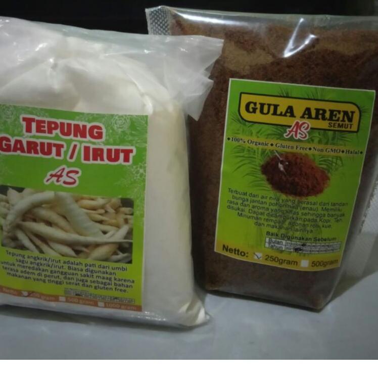 

10.10 Brands Festival pati asam lambung tepung garut/irut kemasan 250g+gula aren/semut 200g buruan