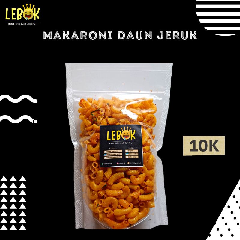 

MAKARONI DAUN JERUK LEBOK KEMASAN 10K (CEMILAN ENAK MURAH)