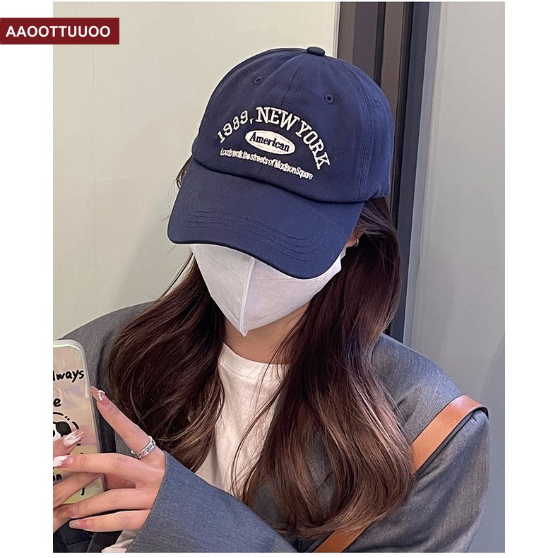 【COD Tangding】Topi Baseball Motif Bordir Alfabet Gaya Retro Korea Untuk Wanita