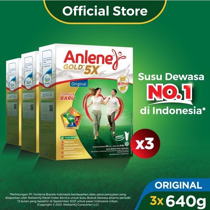 

[ COD ] Anlene Gold 5X Susu Bubuk Original 3x640g-Tulang, Sendi & Otot (PROMO)