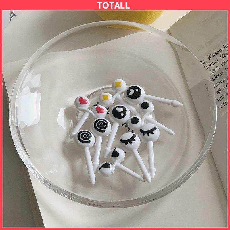 COD 10pcs Animal Fruit Fork Mini Cartoon Children Snack Cake Dessert Food Fruit Pick Toothpick Lunches Decor-Totall