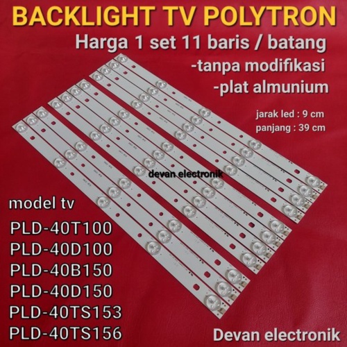 Promo BACKLIGHT TV LED POLYTRON 40 in PLD-40T100 LAMPU LED BACKLIGHT TV POLYTRON PLD-40T100 PCB ALUM