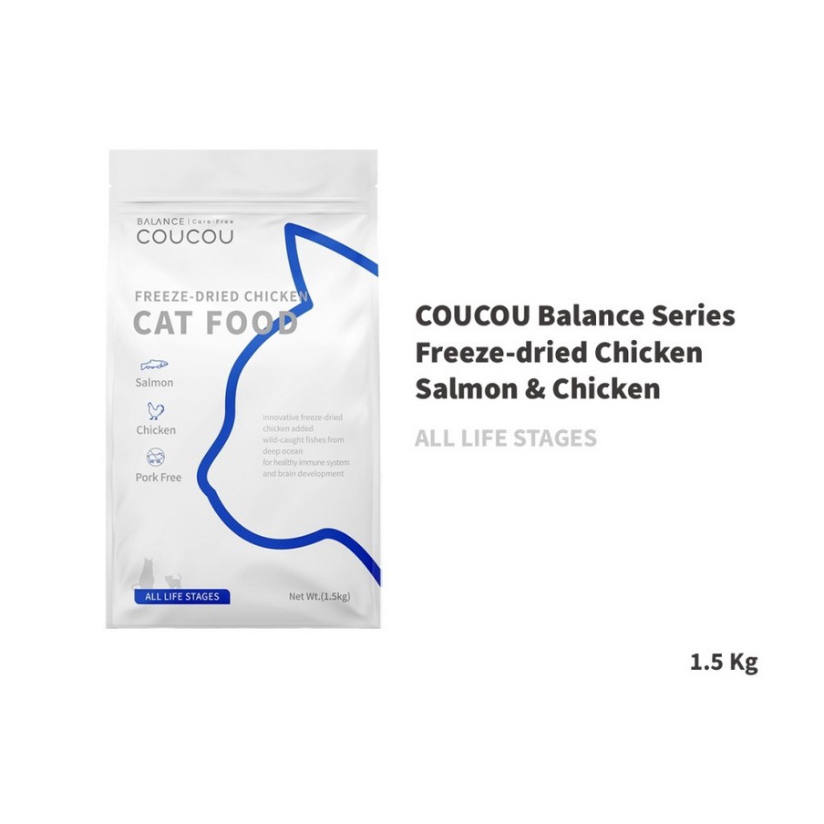 COUCOU Premium Cat Food Salmon Chicken All Life Stages 1.5Kg Makanan Kucing Semua Umur