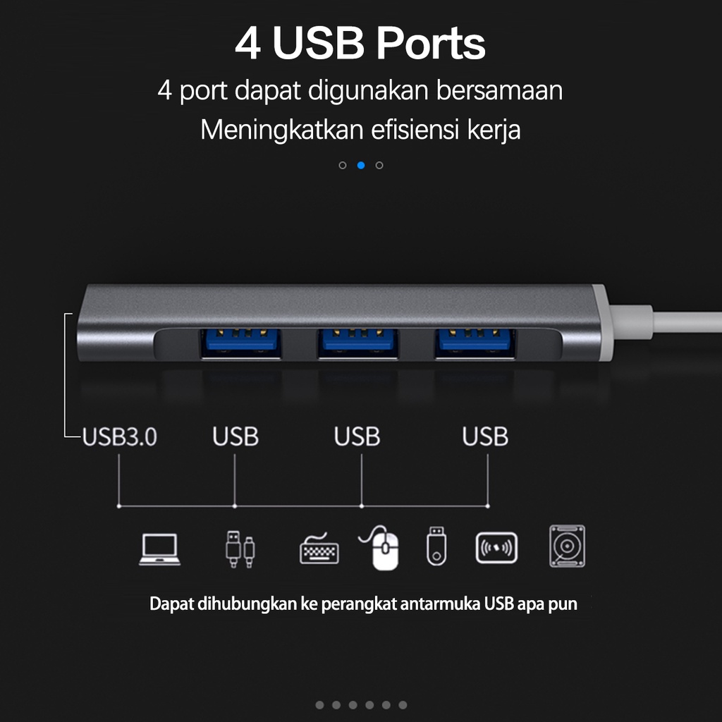 TYPE-C &amp; USB 3.0 HUB 4 Ports Hight Speed OTG kabel