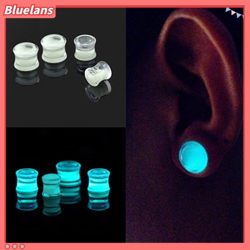 Pelebar Tindikan Telinga Model Double Flare Glow in the Dark Untuk Unisex