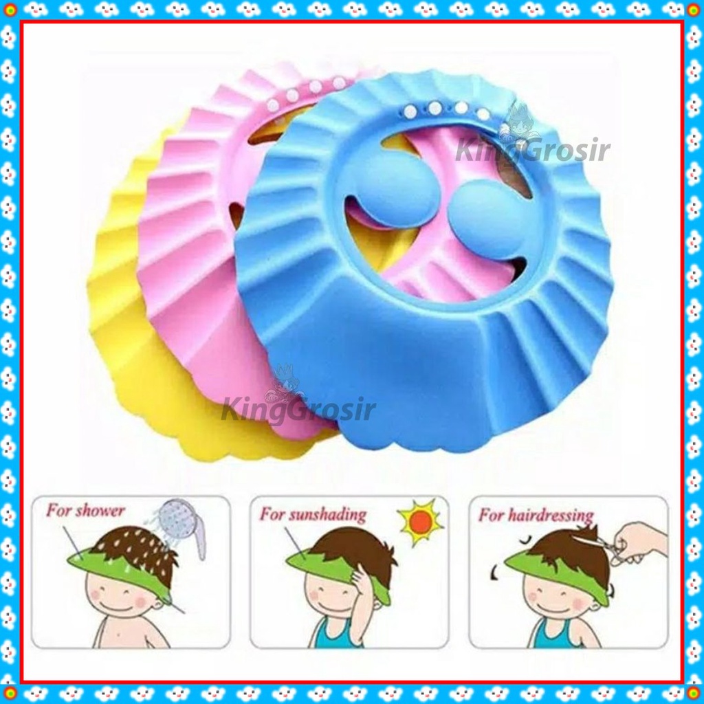 Topi Keramas Mandi Bayi + Penutup Telinga / Topi Keramas Bayi