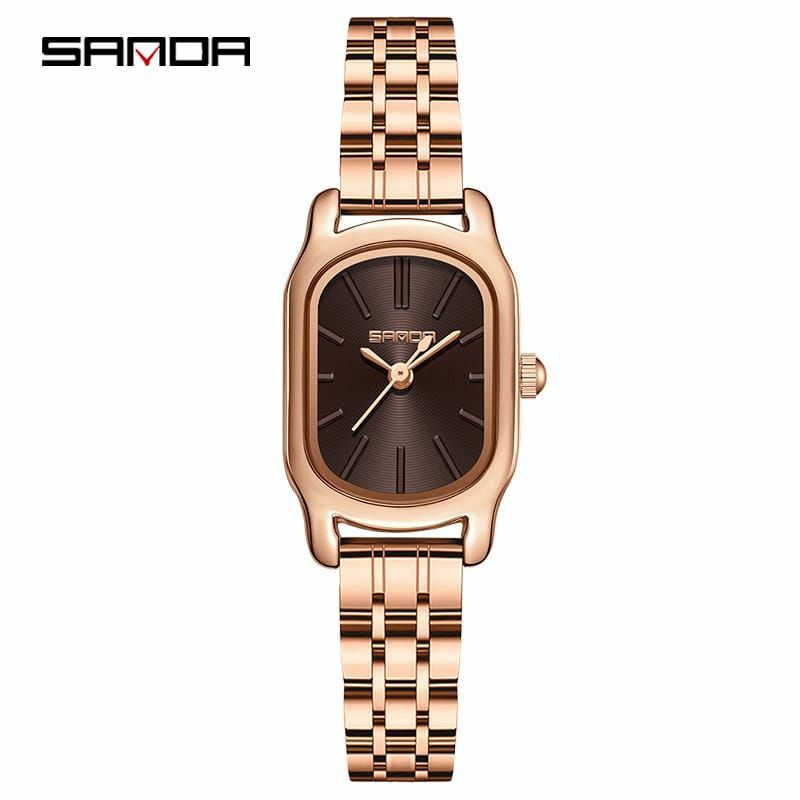 NEW SALE! SANDA P1104 Jam Tangan Wanita Analog Tali Kulit Stainless Steel Quartz