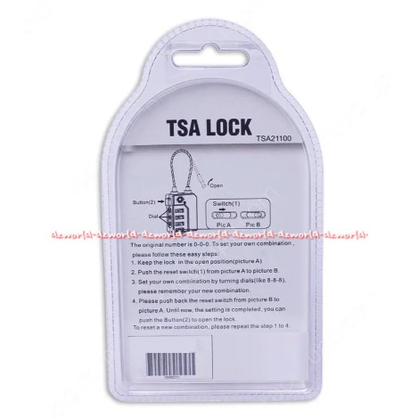 TSA Lock Lock Kunci Gembok Merah Stainless Gembok Nomer
