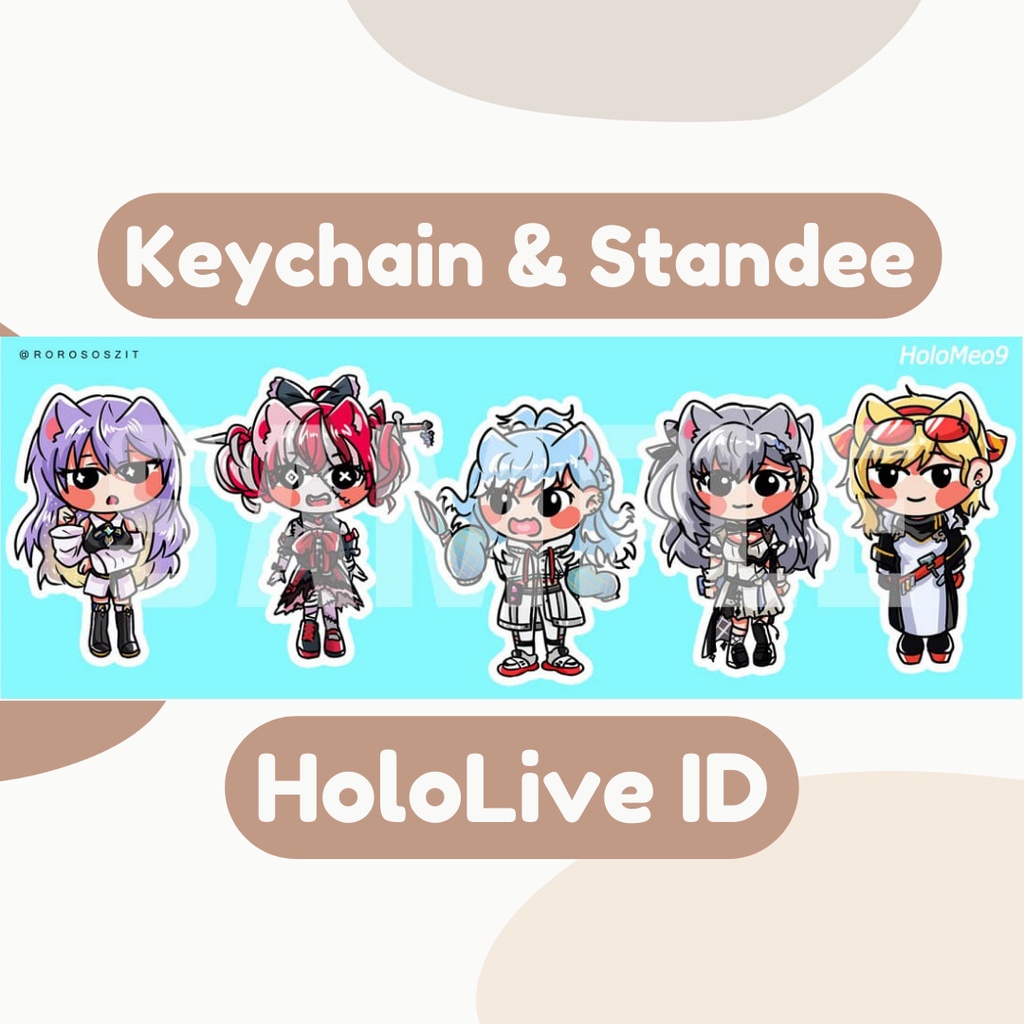 KEYCHAIN & STANDEE HOLOLIVE ID FANMERCH (Kobo Kanaeru, Kureiji Ollie, Vestia Zeta, Moona Hoshinova, 