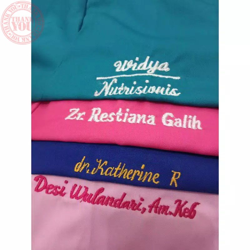 Bordir Nama / Bordir Logo /Jasa Bordir Bordir Nama Dada