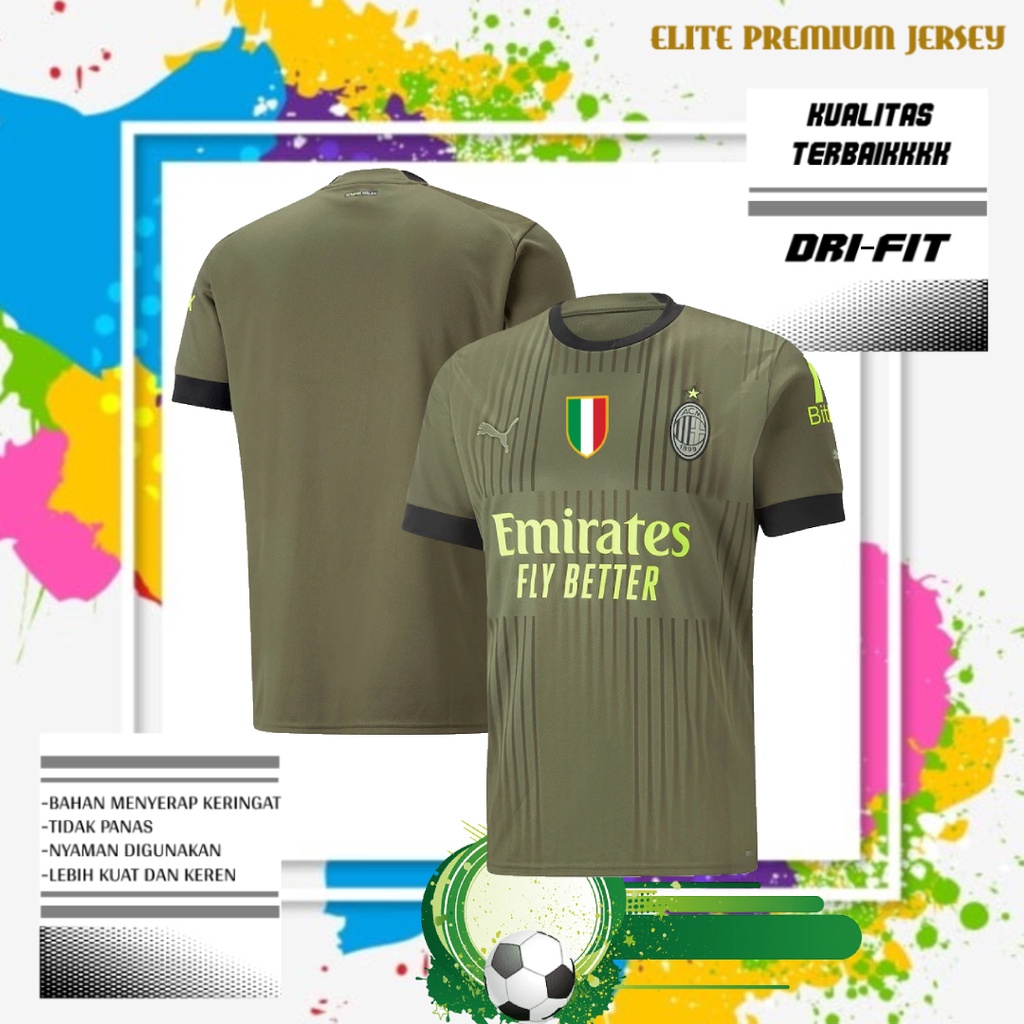 JERSEY SEPAK BOLA MILAN 3RD 2022/2023  GRADE ORI PREMIUM | BAJU BOLA MILAN THRID TERBARU