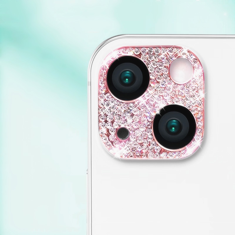 IPHONE Luxury Diamond Metal Full Cover Pelindung Kamera Kompatibel Untuk Iphone11 12 13 14 Pro Max12 13 Berlian Imitasi Mengkilap Berlian Berkilau