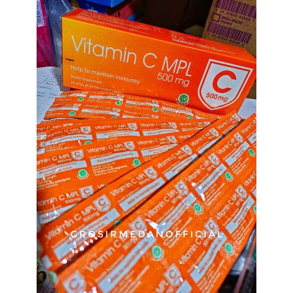 VITAMIN C MPL 500 MG - MEMELIHARA KESEHATAN DAN DAYA TAHAN TUBUH - VIT C TIDAK ASAM DI LAMBUNG