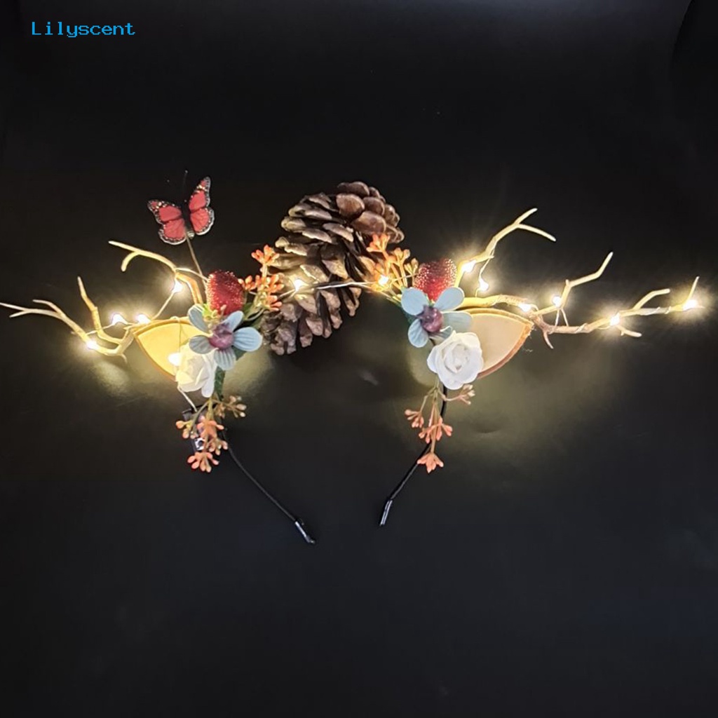 Bando Desain Tanduk Rusa Dengan Lampu Flash Luminous Untuk Natal