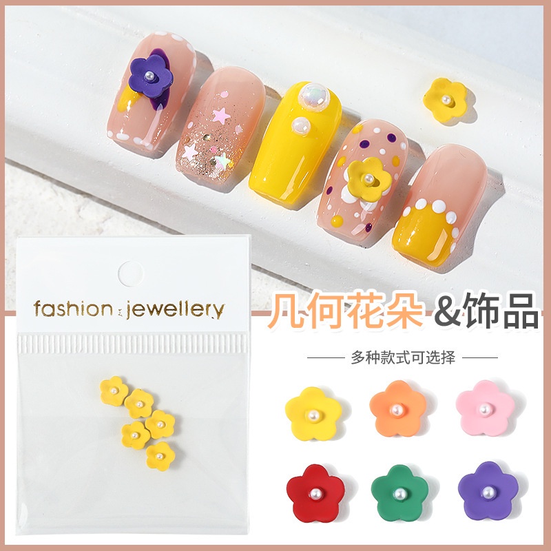 Dekorasi Hiasan Kuku 3D Model Bunga Mawar Manik Mutiara Perak Emas Mix Mini Kuku Aksesoris Perhiasan Kuku Nail Art Flower Cantik Elegan Pesta Pernikahan