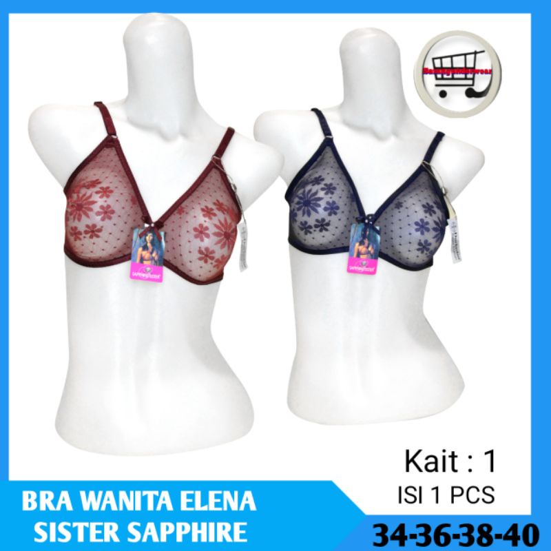 Bh ELENA sister SAPPHIRE balon || kait 1 || full renda || tanpa busa || isi 1pcs