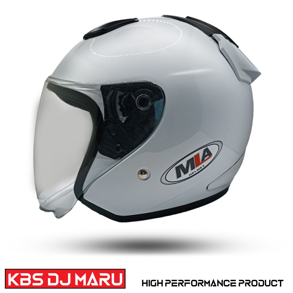 Helm Half Face Dewasa MLA DJ MARU Whity White Solid Polos Kaca Single Visor Free Packing DUS