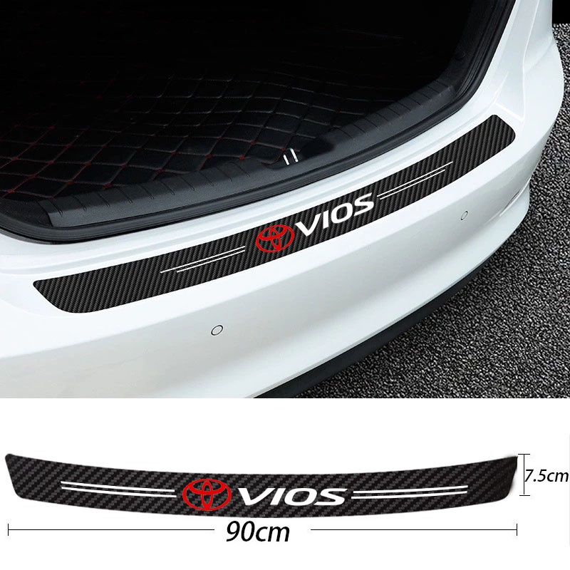 Stiker Pelindung Pintu Mobil Bahan Kulit Serat Karbon Anti Gores Untuk Toyota Vios Gen 2 XP90 Gen 3 XP 150 Gen 4 TRD GR