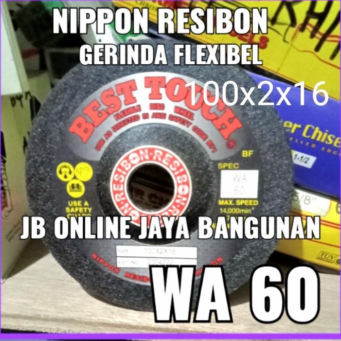 {{{{}}] batu gerinda flexibel fleksibel WA60 100X2X16 Nippon resibon