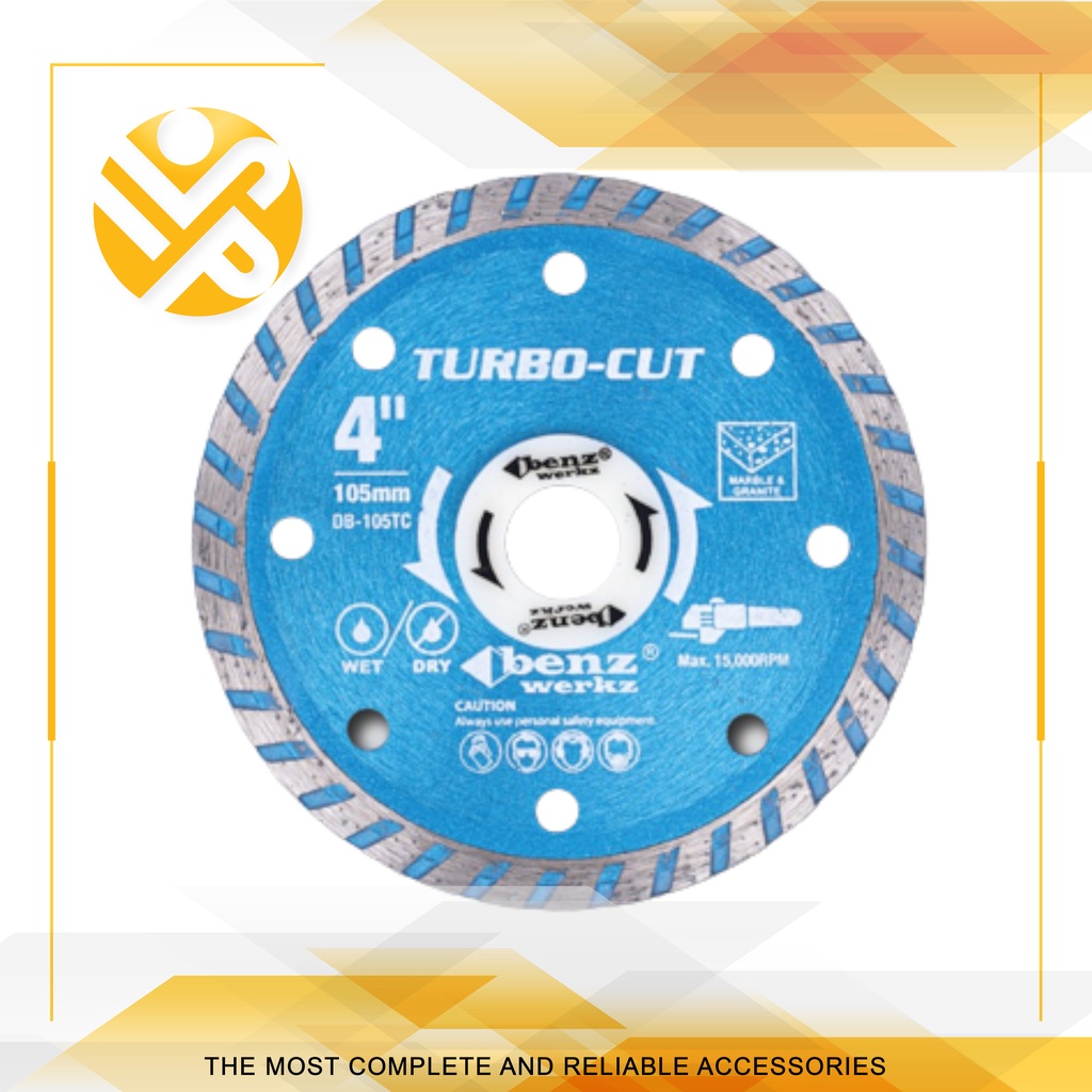 Benz Diamond Wheel X Turbo 4" Mata Potong Keramik Granit Batik Kuning