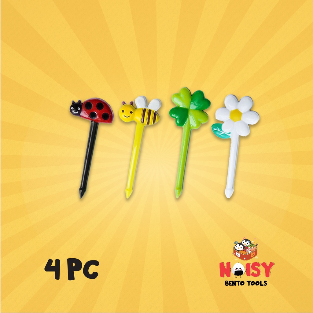 HONEY &amp; FLOWER PICK | FOOD PICK TUSUKAN BENTO LEBAH &amp; BUNGA
