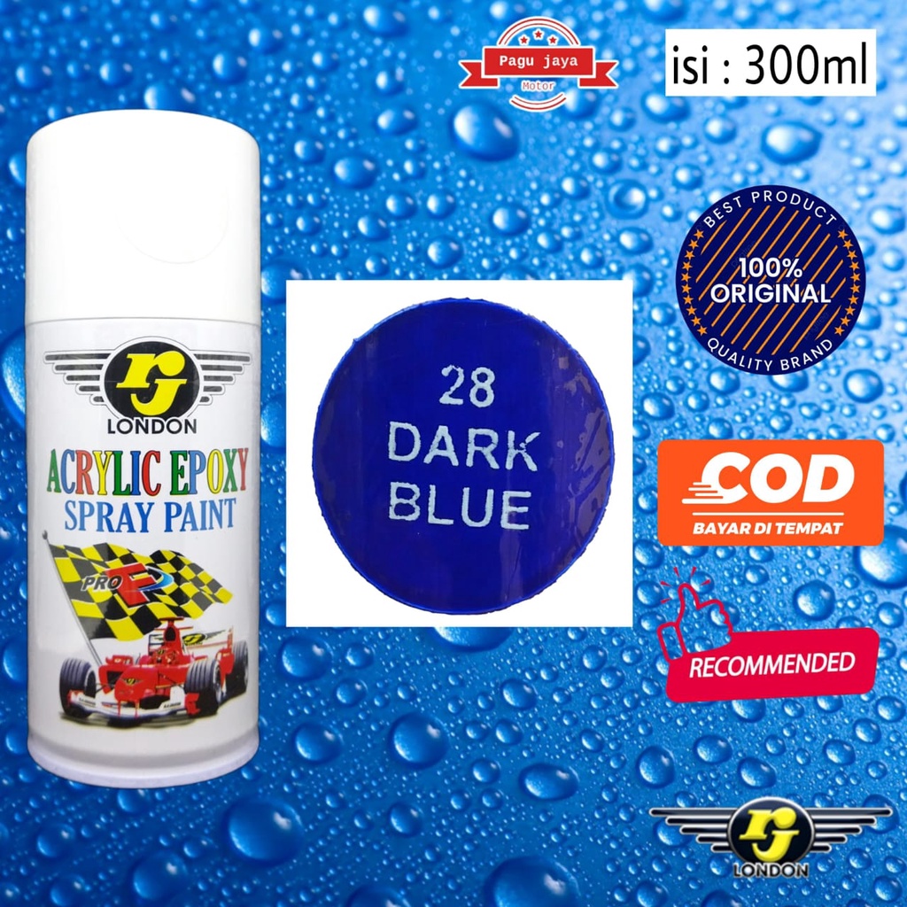 RJ LONDON 300 ML CC DARK BLUE BIRU DONGKER TUA CAT SEMPROT SPRAY PAINT PILOX PILOK