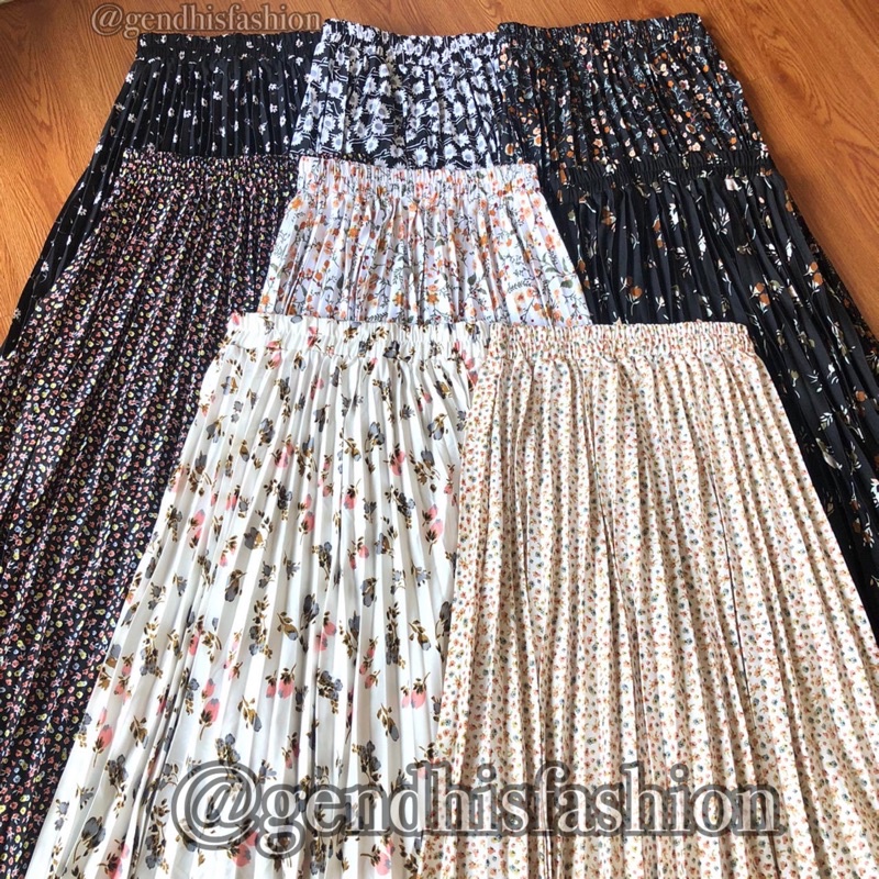 Korean Skirt- Rok Plisket Wanita Terlaris Premium Motif Aesthetic Allsize