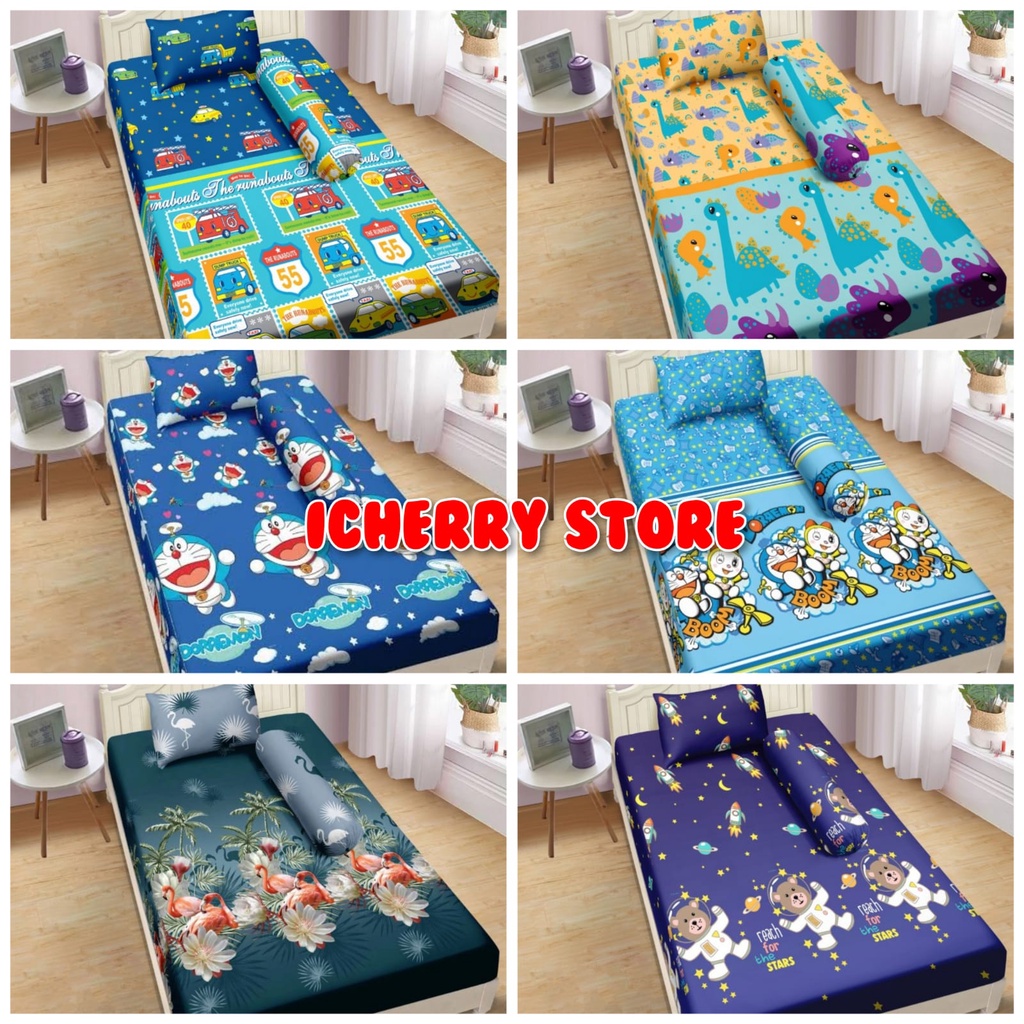 3in1 Sprei Lady Rose 3D King 180x200 160x200 120x200 100x200 90x200 Motif Astro Bear, Doraemon Boom 