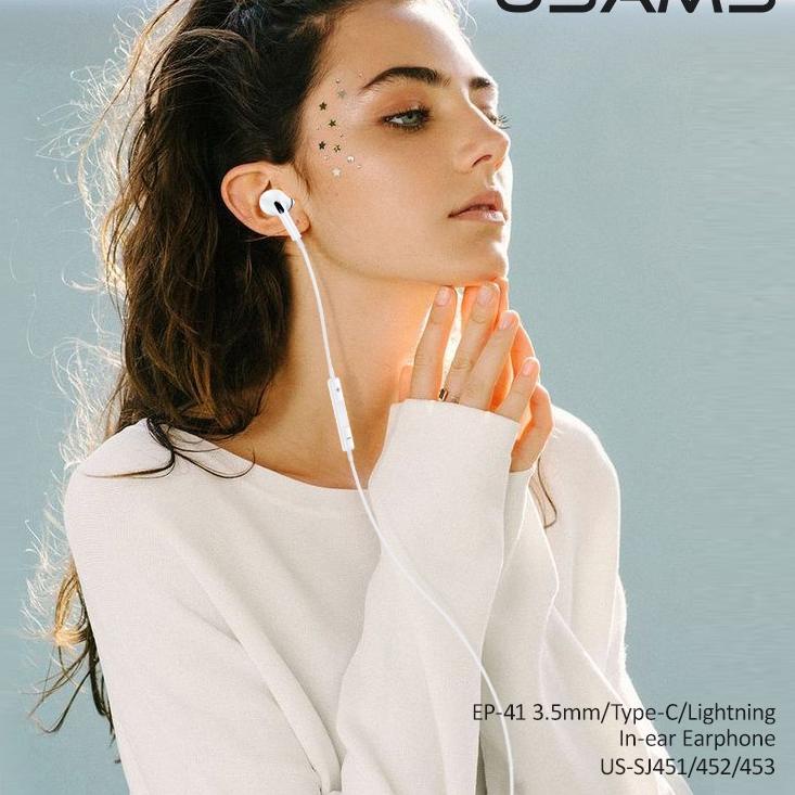 Hot Sale USAMS Offical Original EP-41 Earphone Headset Handsfree Wired Sport Earphone gaming Earbuds