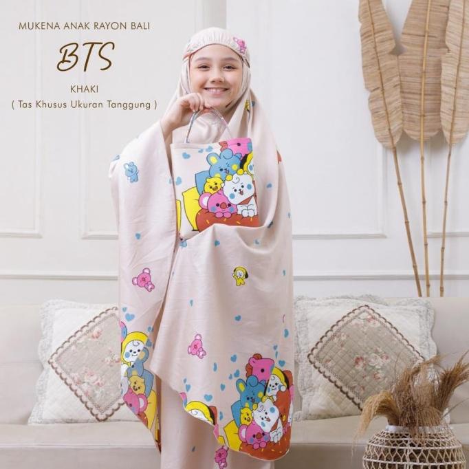 Mukena anak BTS kartun bt21 karakter lucu free tas cantik mukena anak